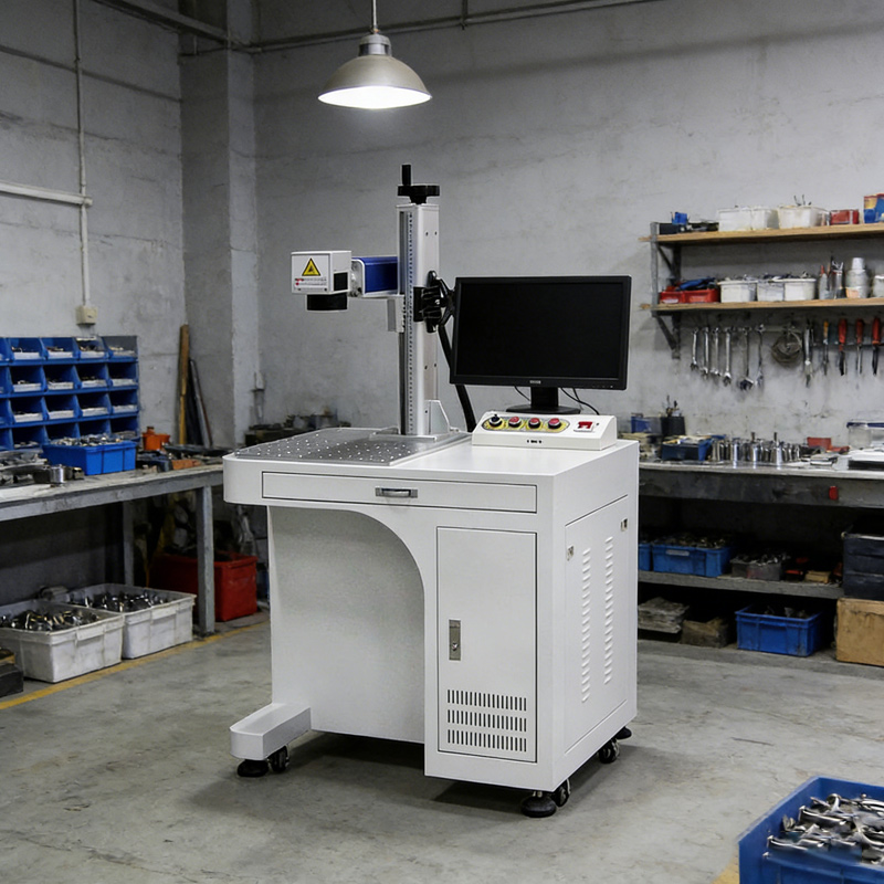 Industrial Laser Engraver For Metal - เครื่องมาร์กกิ้งด้วยเลเซอร์ไฟเบอร์ 50W CNC ระบายความร้อนด้วยอากาศ พร้อมอุปกรณ์เสริมแบบหมุนสำหรับแกะสลักโลหะ เครื่องแกะสลักอุตสาหกรรมความแม่นยำสูง
