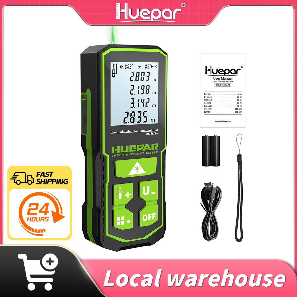 Industrial Laser Rangefinder - Huepar เลเซอร์ Rangefinder ดิจิตอลเลเซอร์วัด 60M 100M