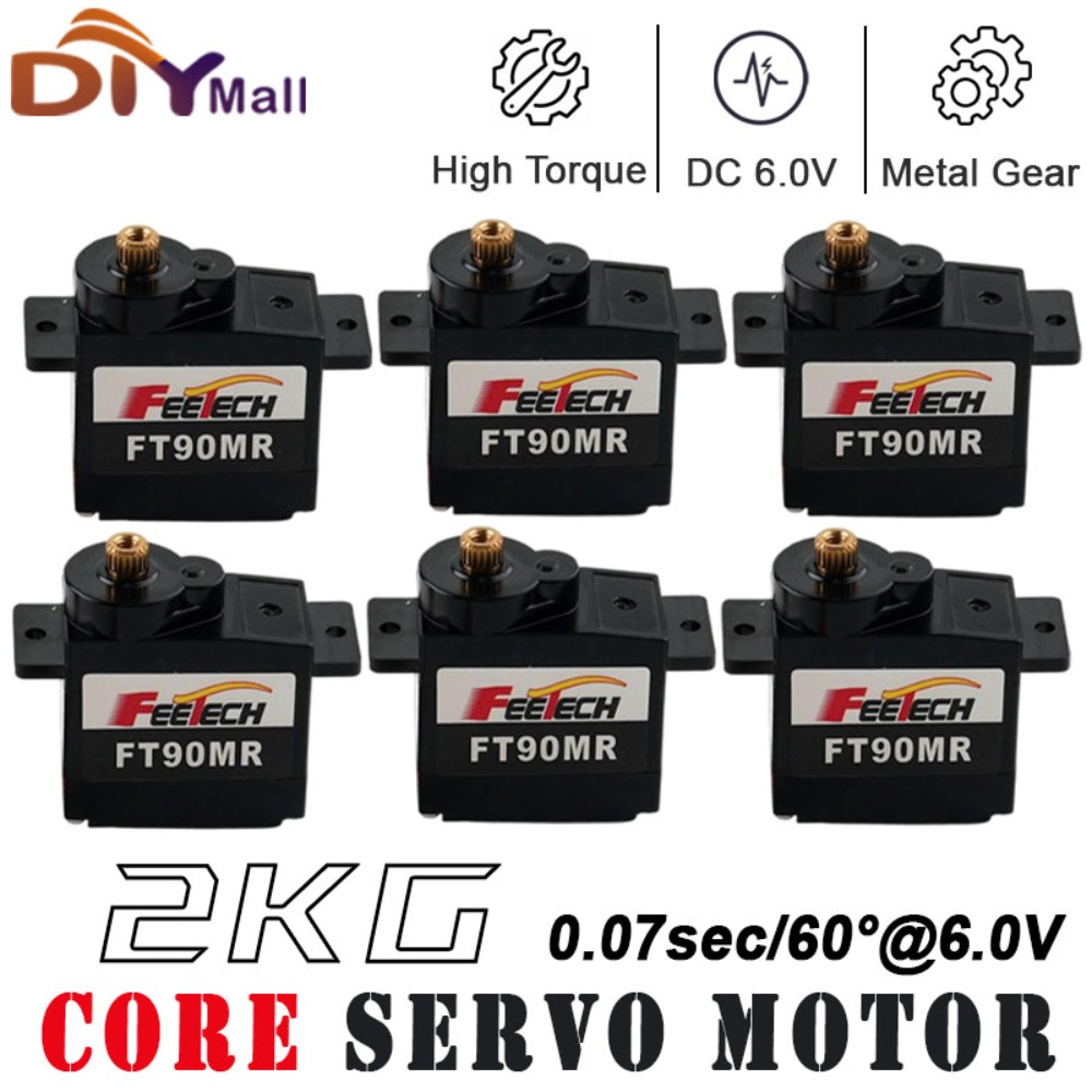 Servo Motor Cnc - เฟตเทค FT90M ไมโครเซอร์โวแบบดิจิตอลเกียร์โลหะ 1/2/4 ชิ้น แรงบิด