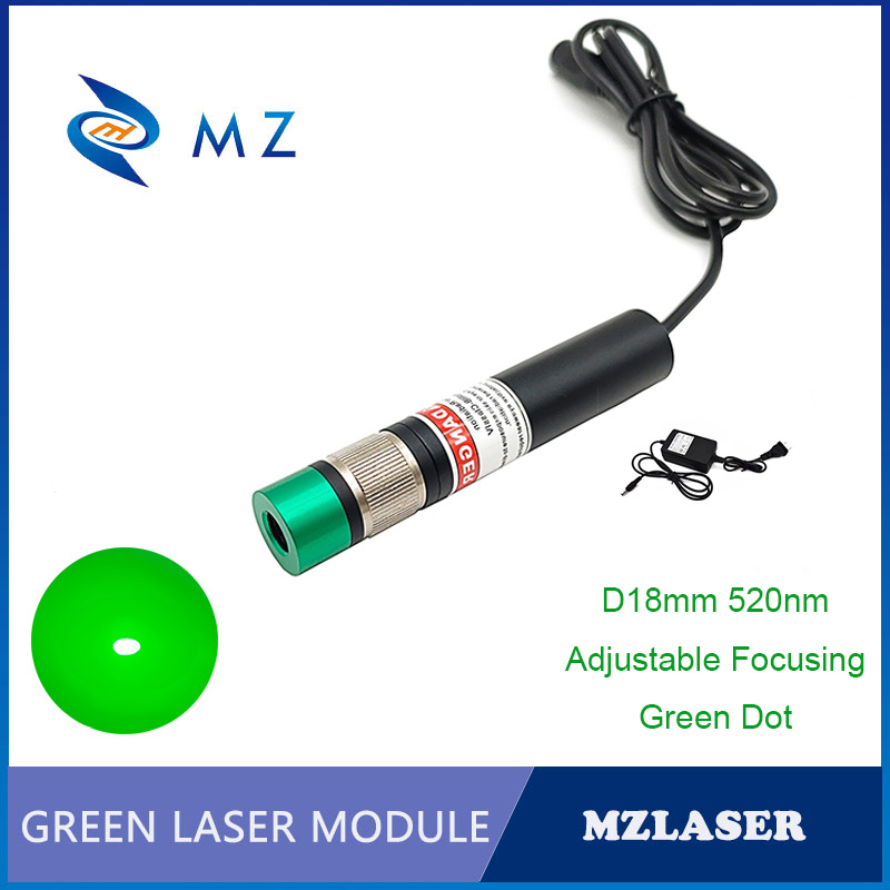 Industrial Laser Supply - ความสว่างสูง ปรับโฟกัสได้ D18mm 520nm 600mw มัลติโหมด