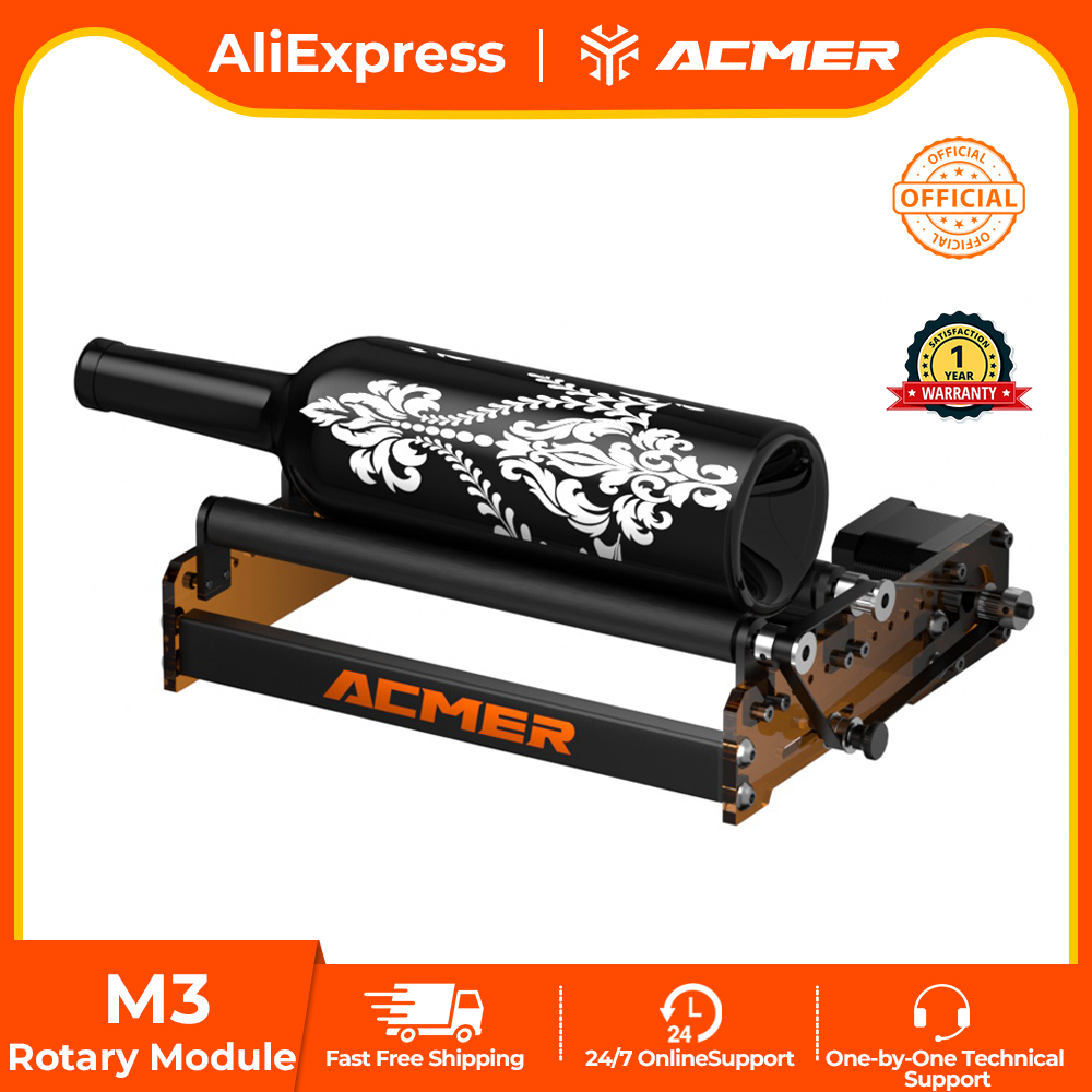 Industrial Laser Cutting Machine - ACMER M3 เลเซอร์โรตารีลูกกลิ้ง 360 ° ลูกกลิ้งโรตารีแกน