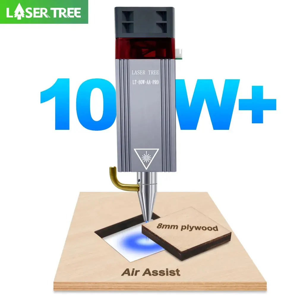 Industrial Laser Cutter - เครื่องตัดเลเซอร์ต้นไม้10W นำแสงโมดูลเลเซอร์80W พร้อมหัวเลเซอร์ช่วยในอากาศโมดูล CNC TTL สำหรับเครื่องมือเครื่องตัดเลเซอร์