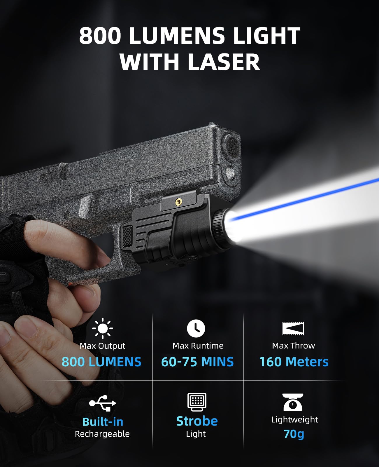 EZshoot 800 Lumens ปืนพกสีแดง/ - Industrial Green Laser บทวิจารณ์และราคา