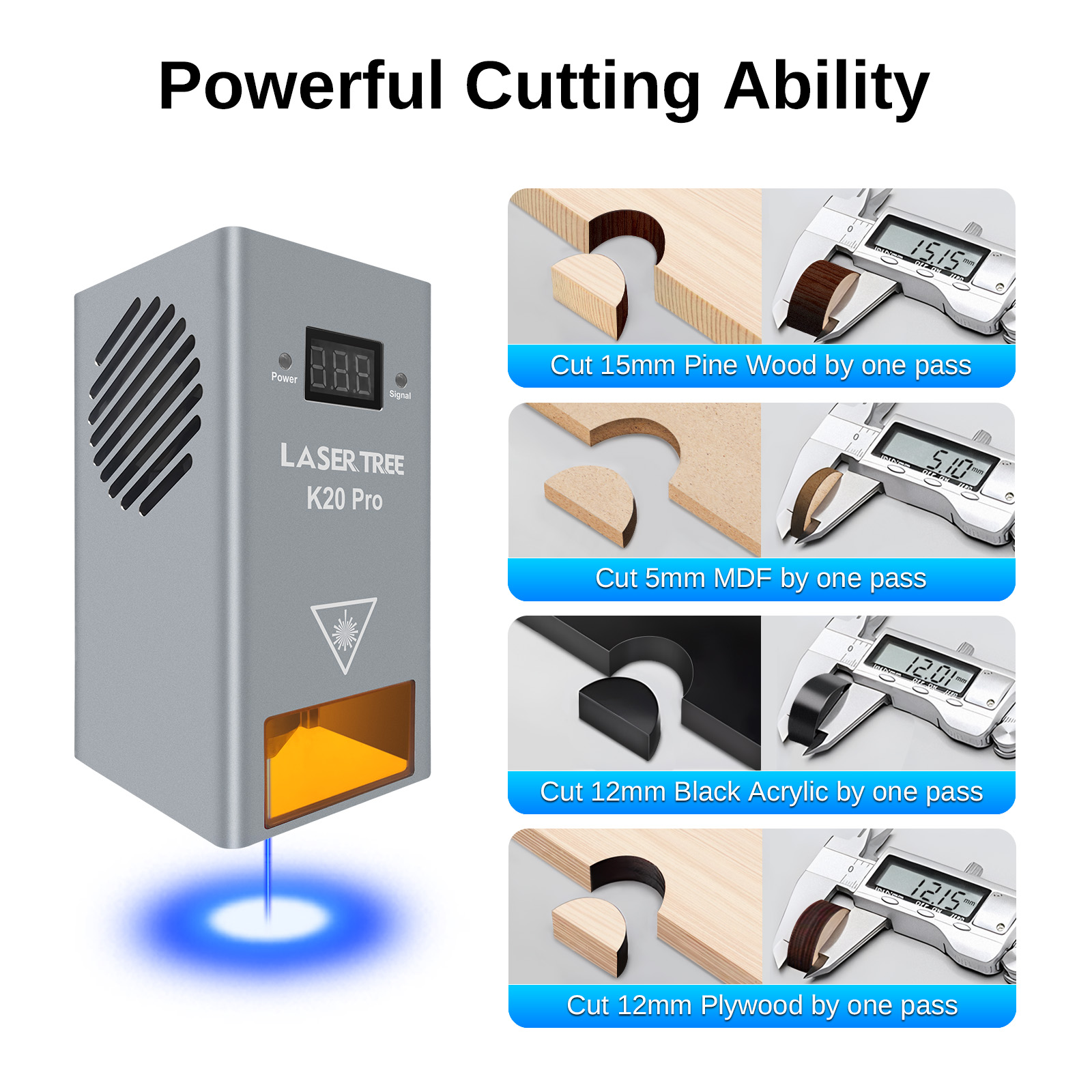 เลเซอร์ต้นไม้ K20 20W Optical  - Industrial Laser Cutter บทวิจารณ์และราคา